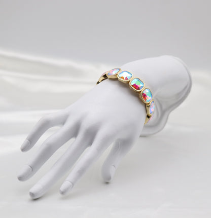 Aurora Crystal & Gold Stretch Bracelet