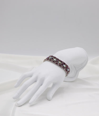 Purple Aurora Crystal Round-Cut Bracelet