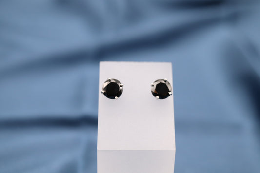 Charcoal Gemstone Stud Earrings