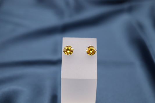 Yellow Gemstone Stud Earrings
