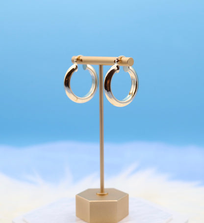 Medium Solid Gold Hoop Earrings