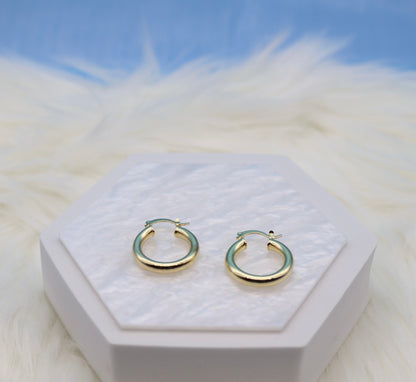 Small Grand Tube Gold Hoop Earrings