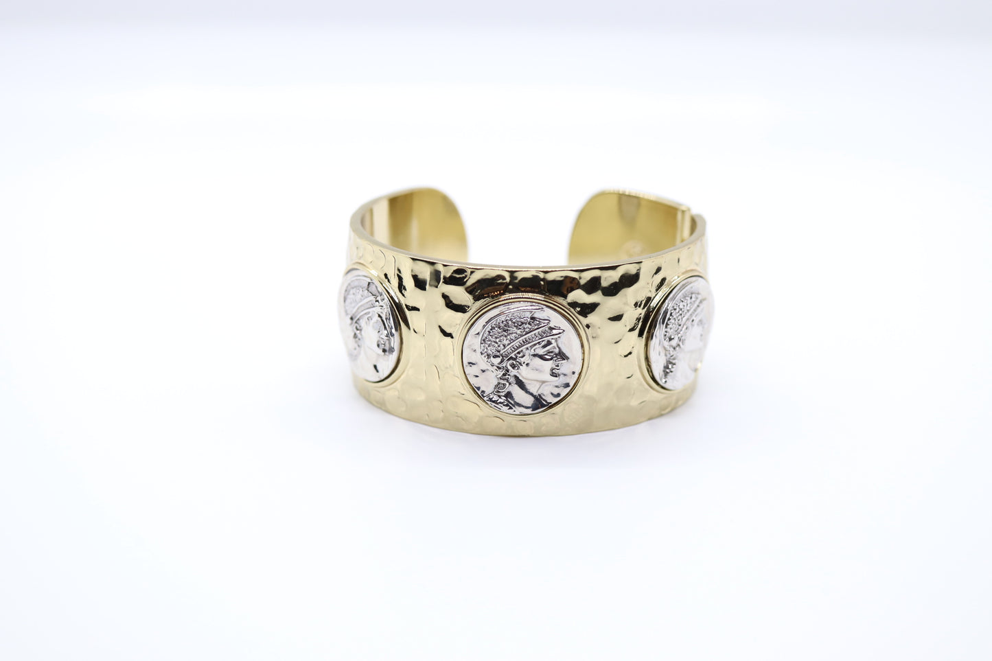 Gold Coin Cuff Bracelet