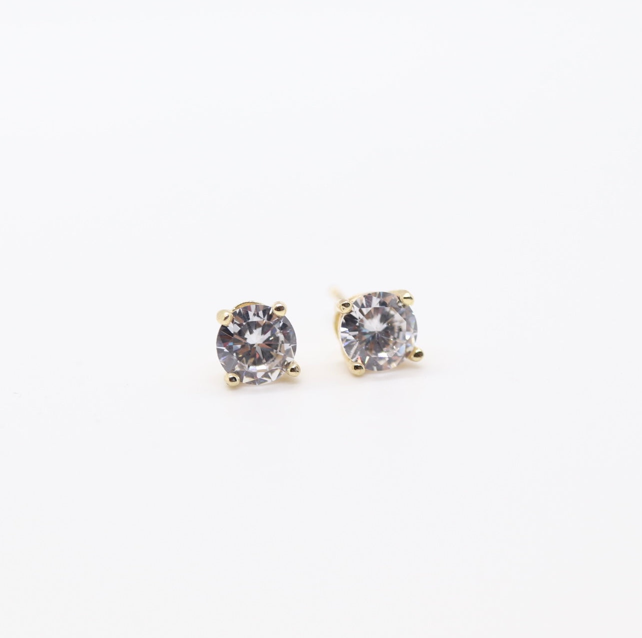 Silver Round Stud Earrings