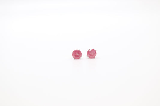 Small Pink Post Earrings