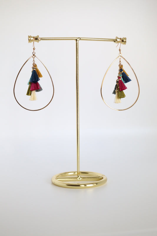 Colorful Tassels Teardrop Earrings