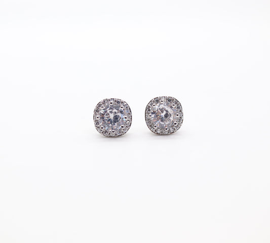 Silver CZ Stud Earrings