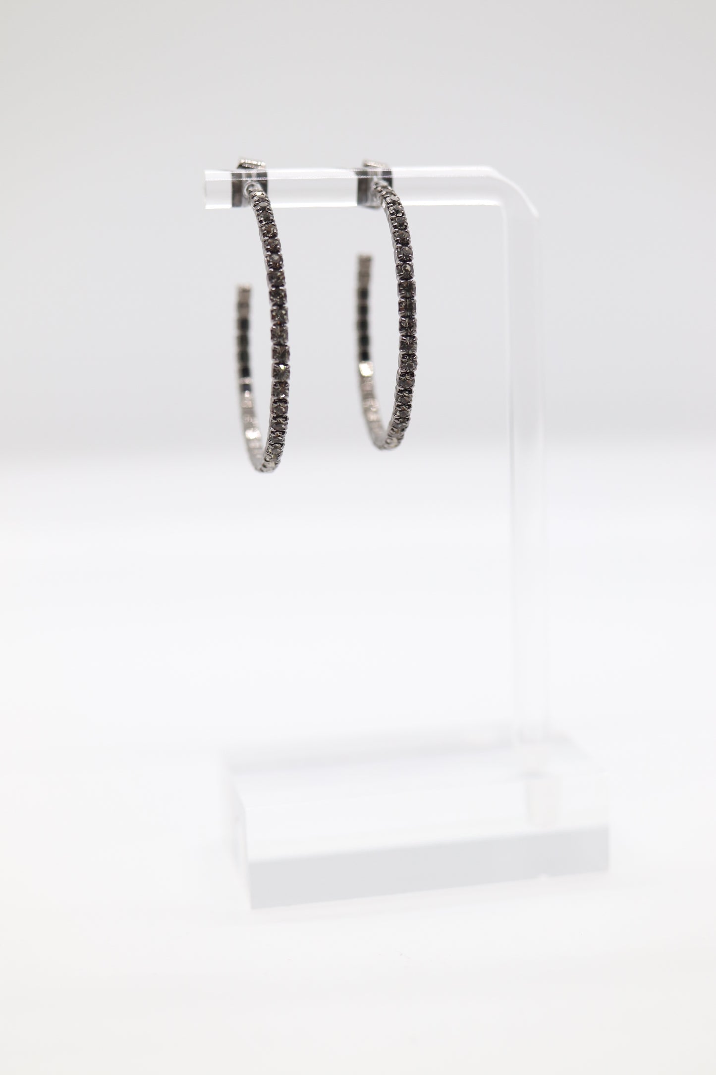 Chocolate  Pave Hoop Earrings