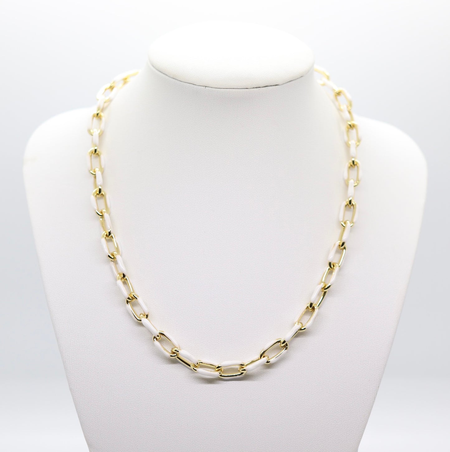 White and Gold Chain Necklace