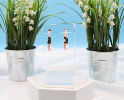 Pink Luxury Hoop Earrings