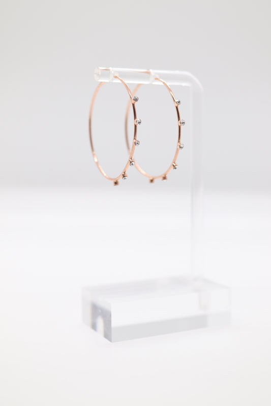 Rose Gold Diamond Circle of 6ths Hoop Earrings