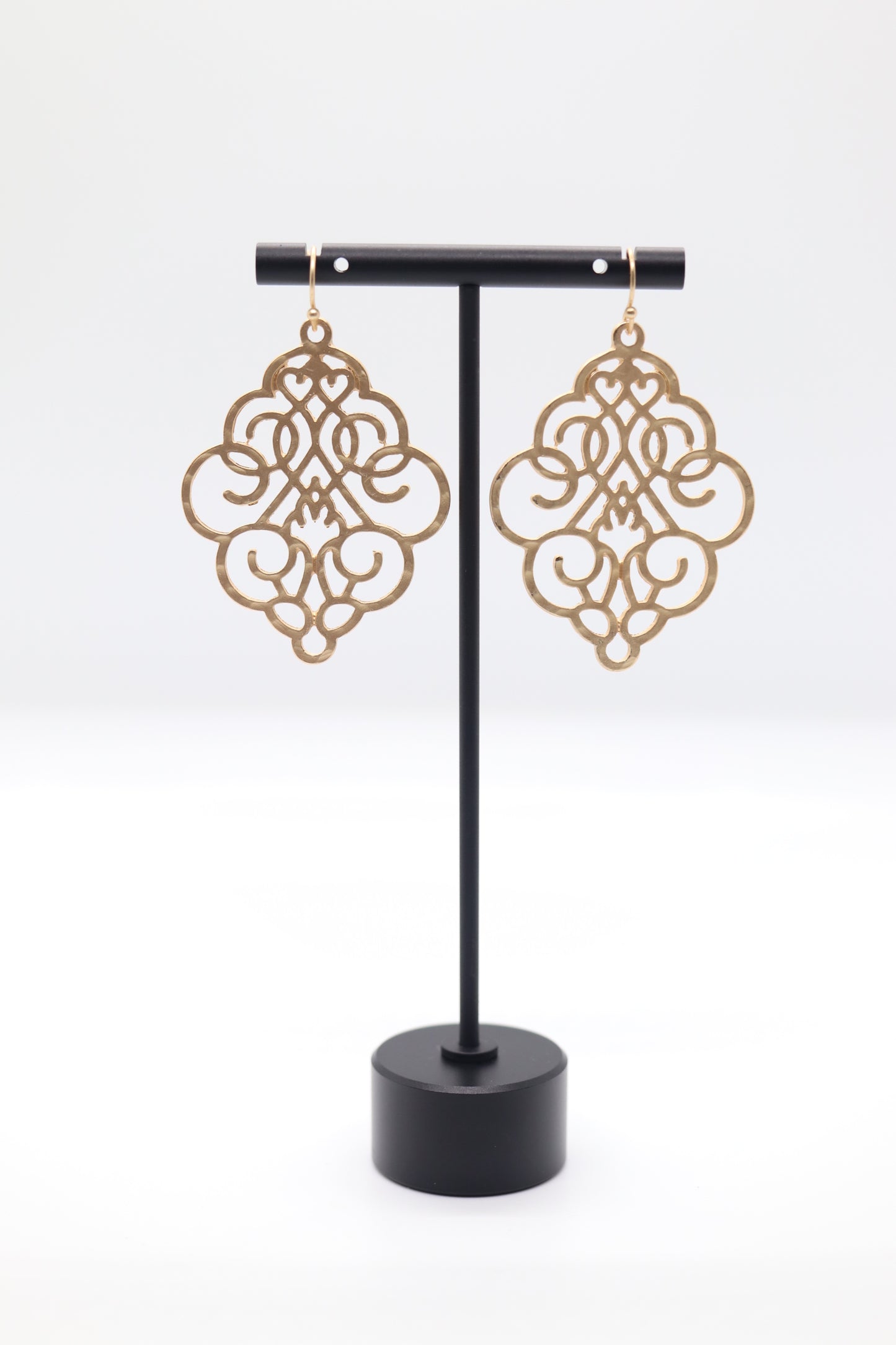 Gold Filigree Dangling Earrings