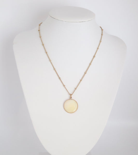 Gold Chain White Shell Drop Necklace