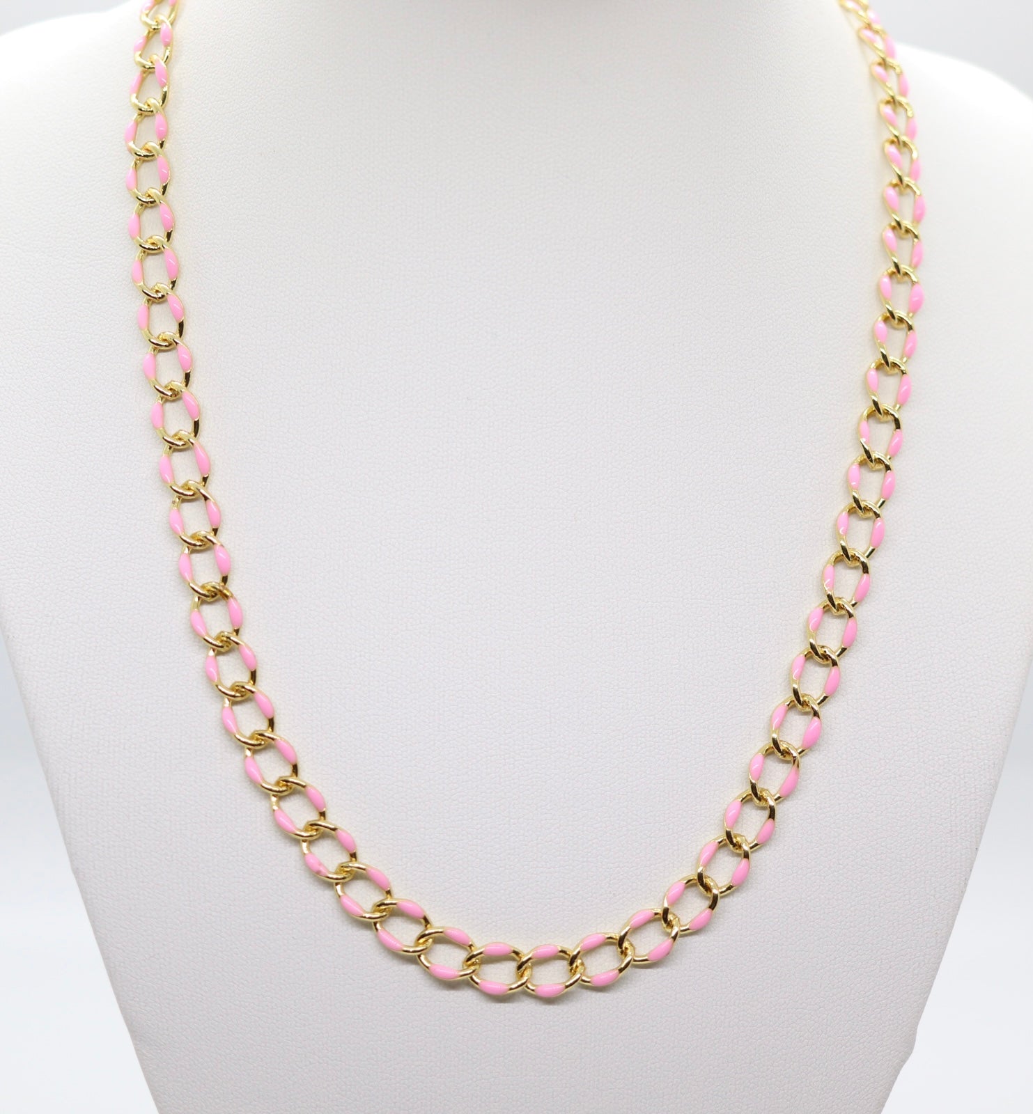 Round Pink Chain Pink Chain Link Necklace – TGI Jewelry