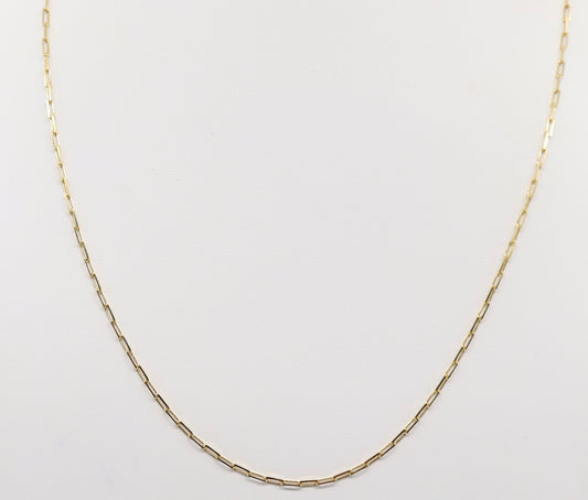 Gold Plated 2MM Square Paperclip Necklace