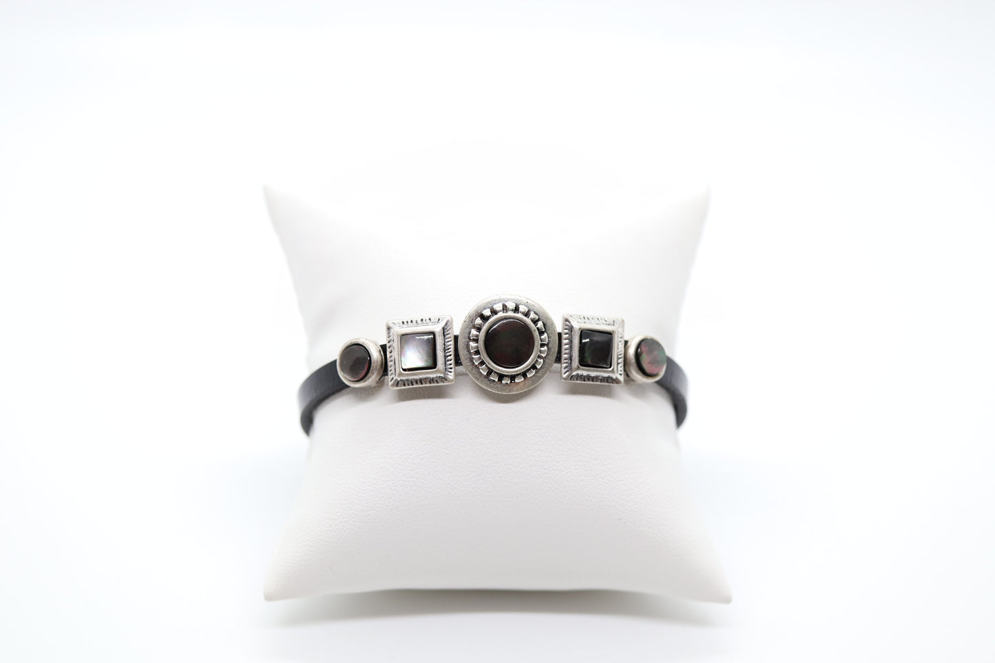 Black and Silver with Black Band Bracelet