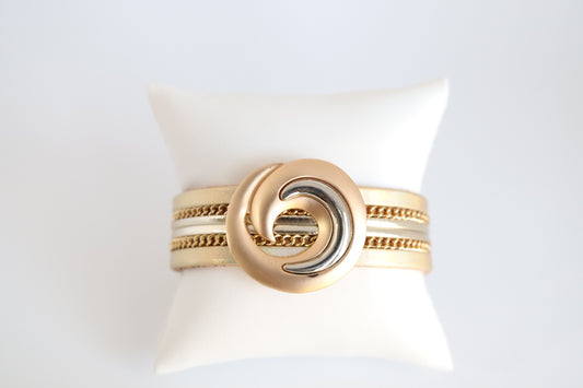 Multi Layered Magnetic Bracelet - Gold