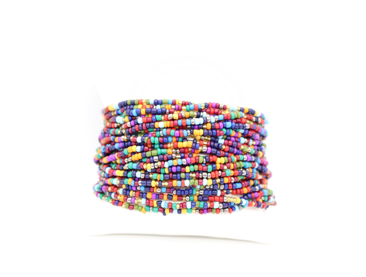Multi Color 25 Strand Seed Bead Bracelet