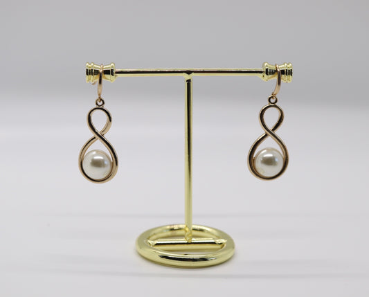 Figure 8 Gold and Pearl Drop Earrings