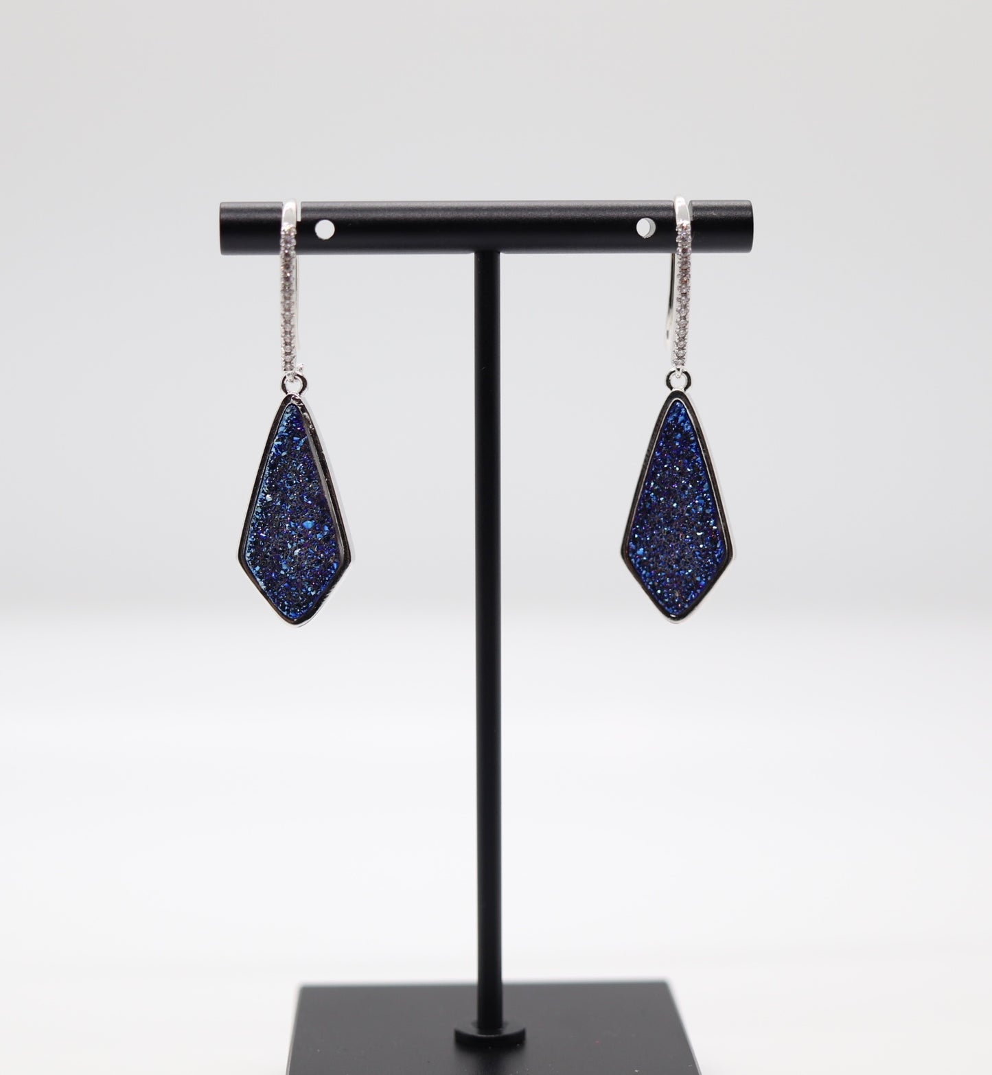 Beautiful Sapphire Paved Tear Drop CZ Earrings