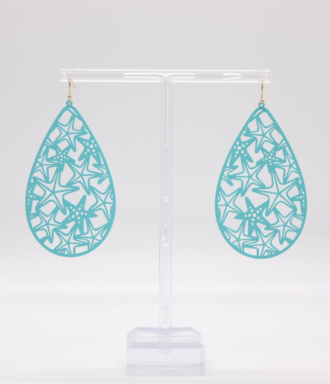 DC - Blue Teardrop Starfish Earrings