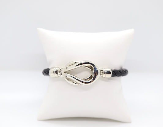 Silver and Black Buckle Bracelet