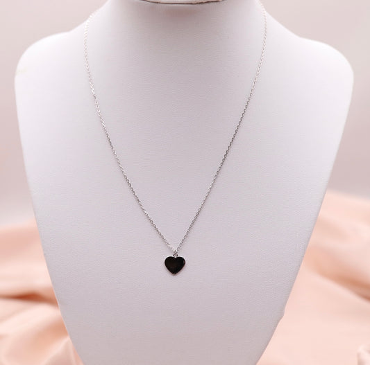 Sterling Silver Solid (Small) Heart Pendant Necklace