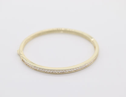 Gold Plated Bangle with Baguette Diamonds!!