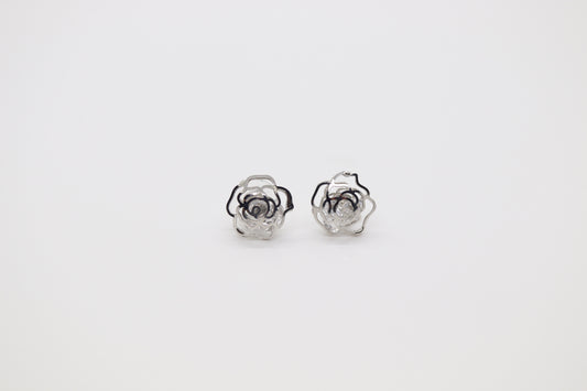 Beautiful Silver Rose Shaped Earrings