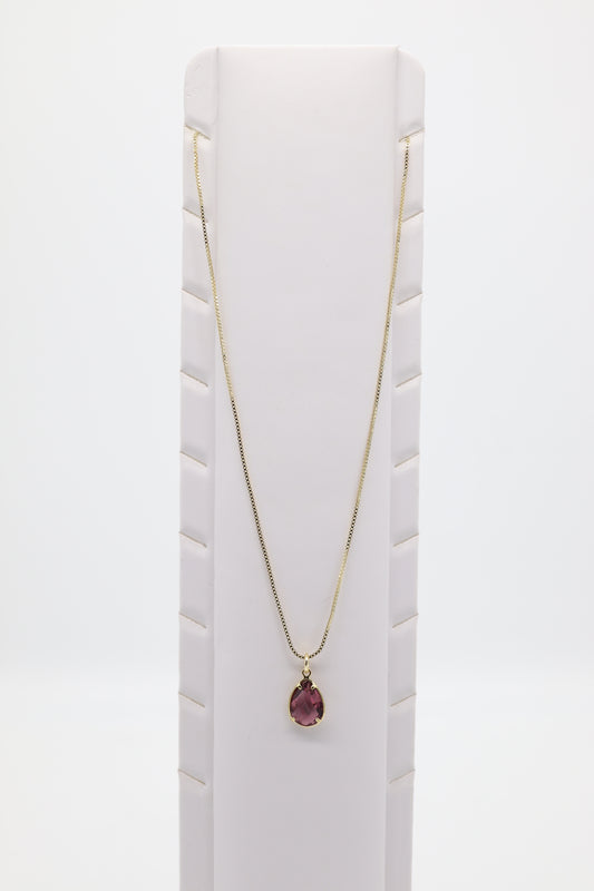Lilac Zircon Gemstone Pendant Necklace