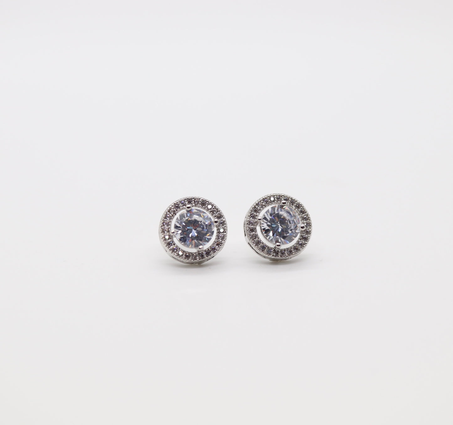 Beautiful Silver Earrings with Center CZ Stone