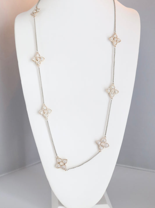 Beautiful Pearl Star Diamond Earrings