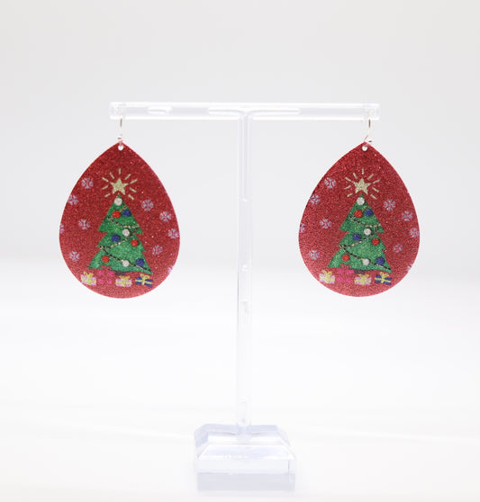 Silver Treedrop Xmas Tree Earring