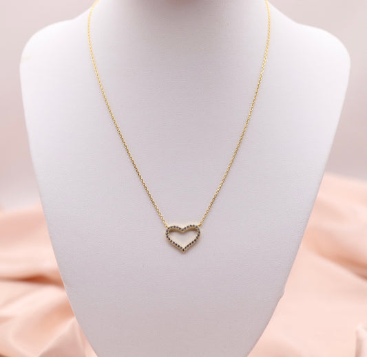 Gold Plated Diamond Heart Pendant Necklace