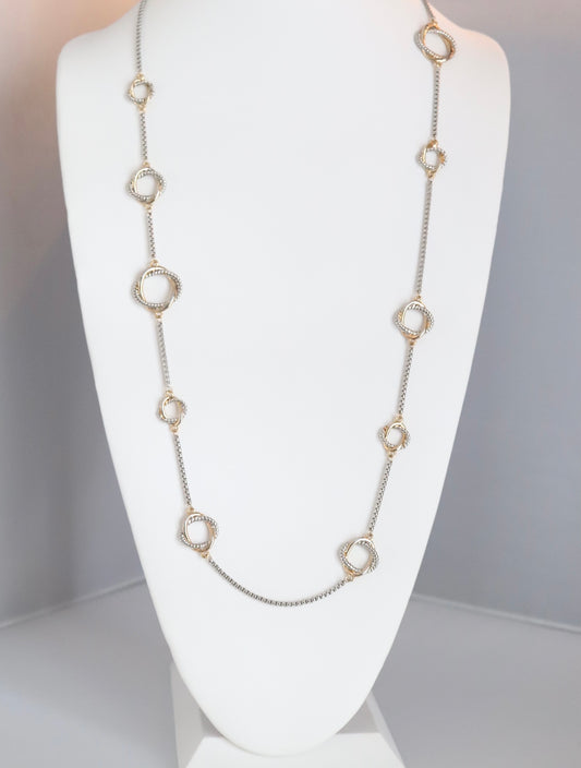 Beautiful Silver & Gold Rope Necklace
