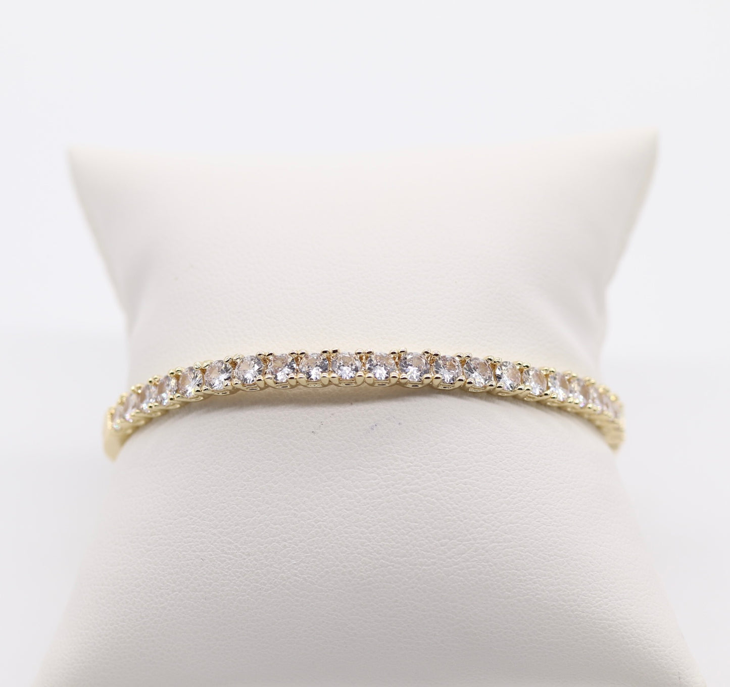 Gold Plated Bangle with CZ Diamonds!!