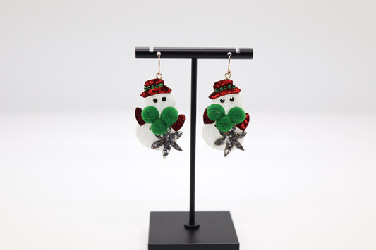 Fun Felted Snowman Earring