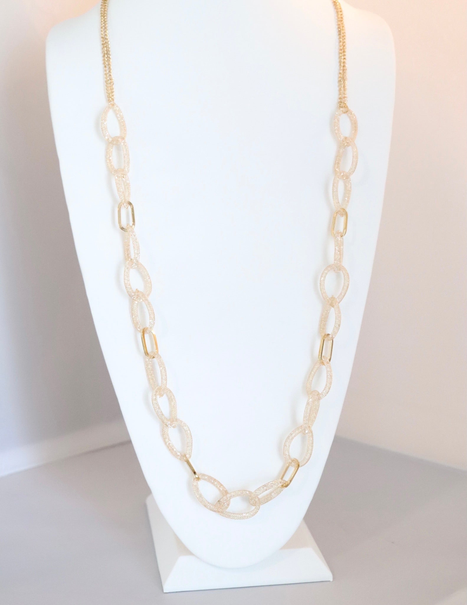 Long Gold Sparkling Necklace