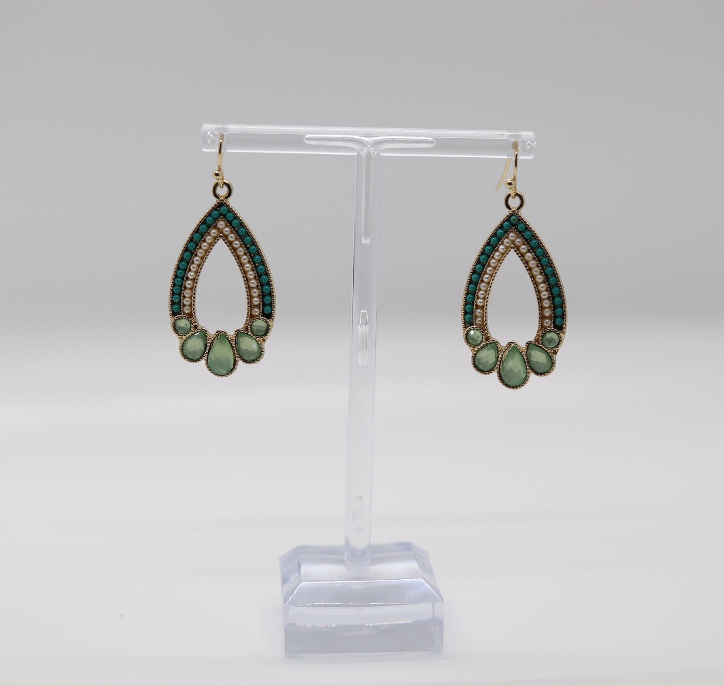 Green Multi Stone Earrings