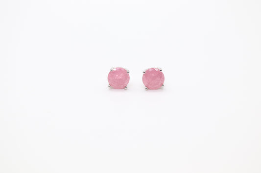 Pink Opal Stud Earrings