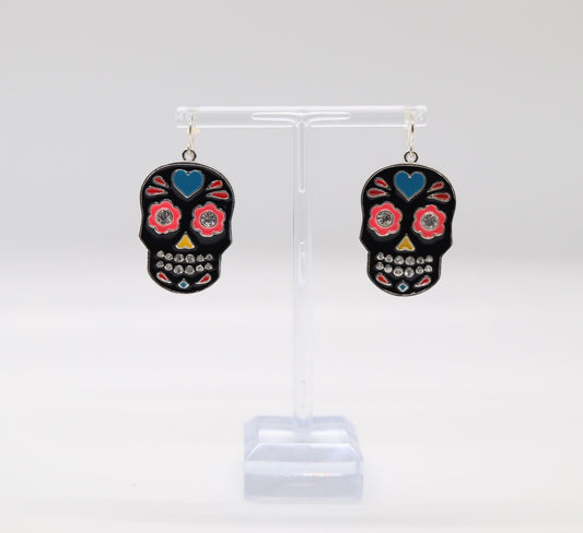 Black Skull Skelton Earrings