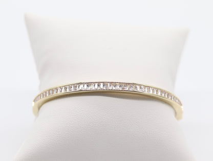 Gold Plated Bangle with Baguette Diamonds!!