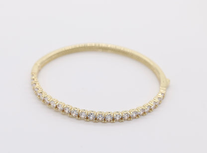 Gold Plated Bangle with CZ Diamonds!!