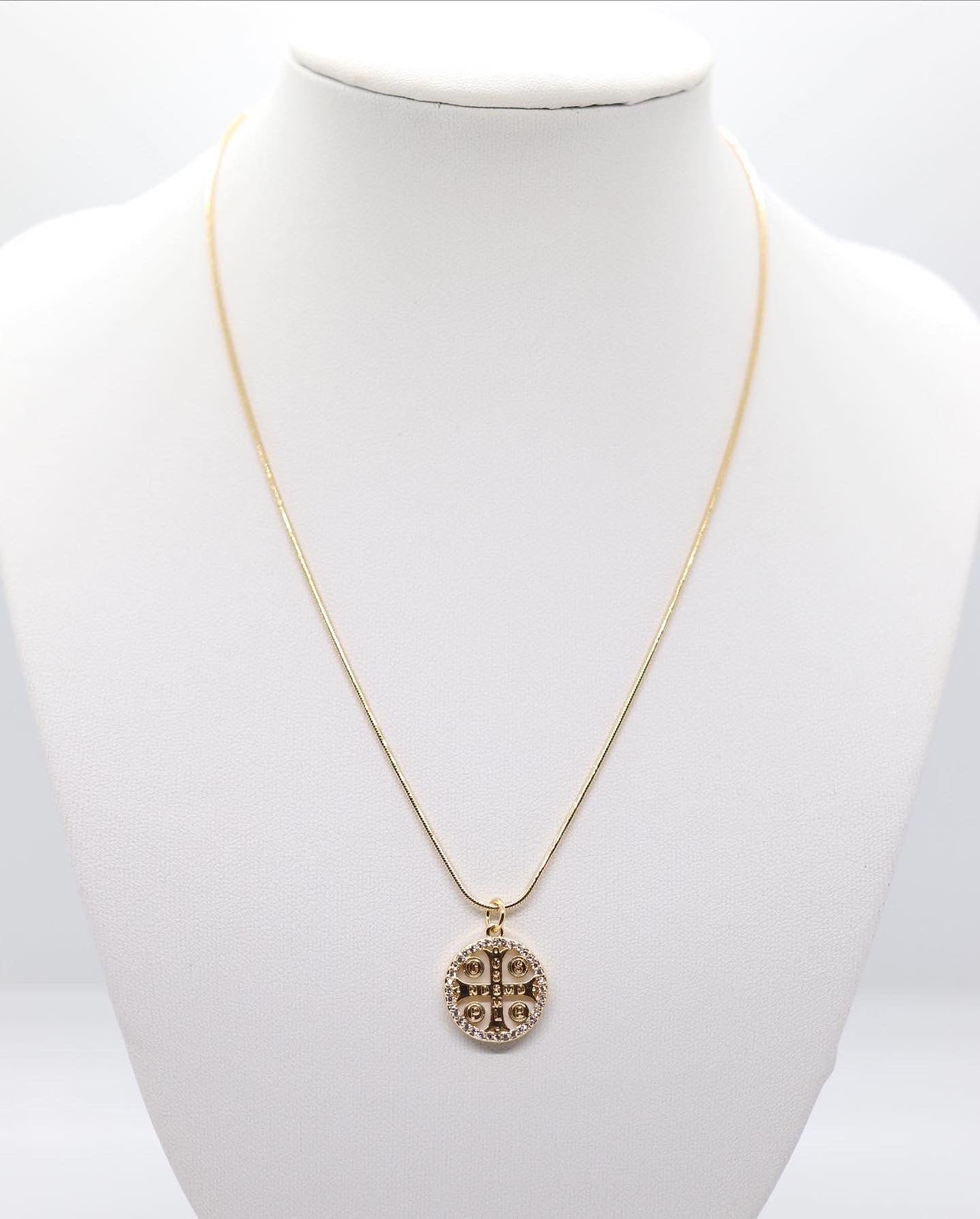Gold Cross Necklace w/Diamonds