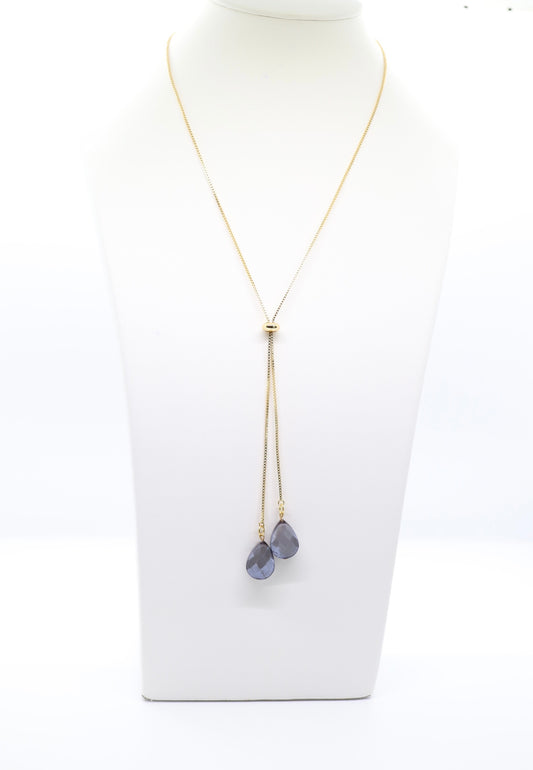 Gold and Light Blue Necklace