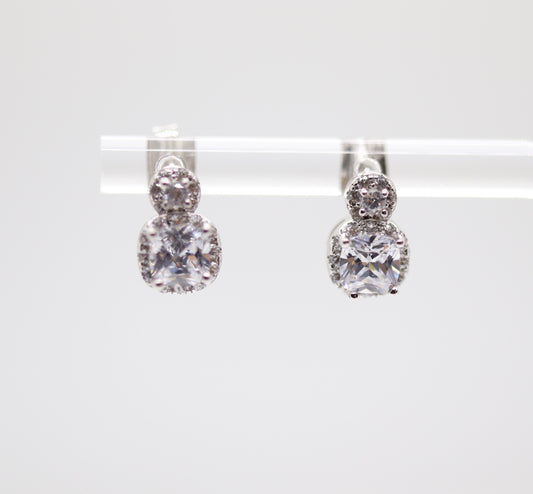 Sterling Silver CZ Dangling Earrings