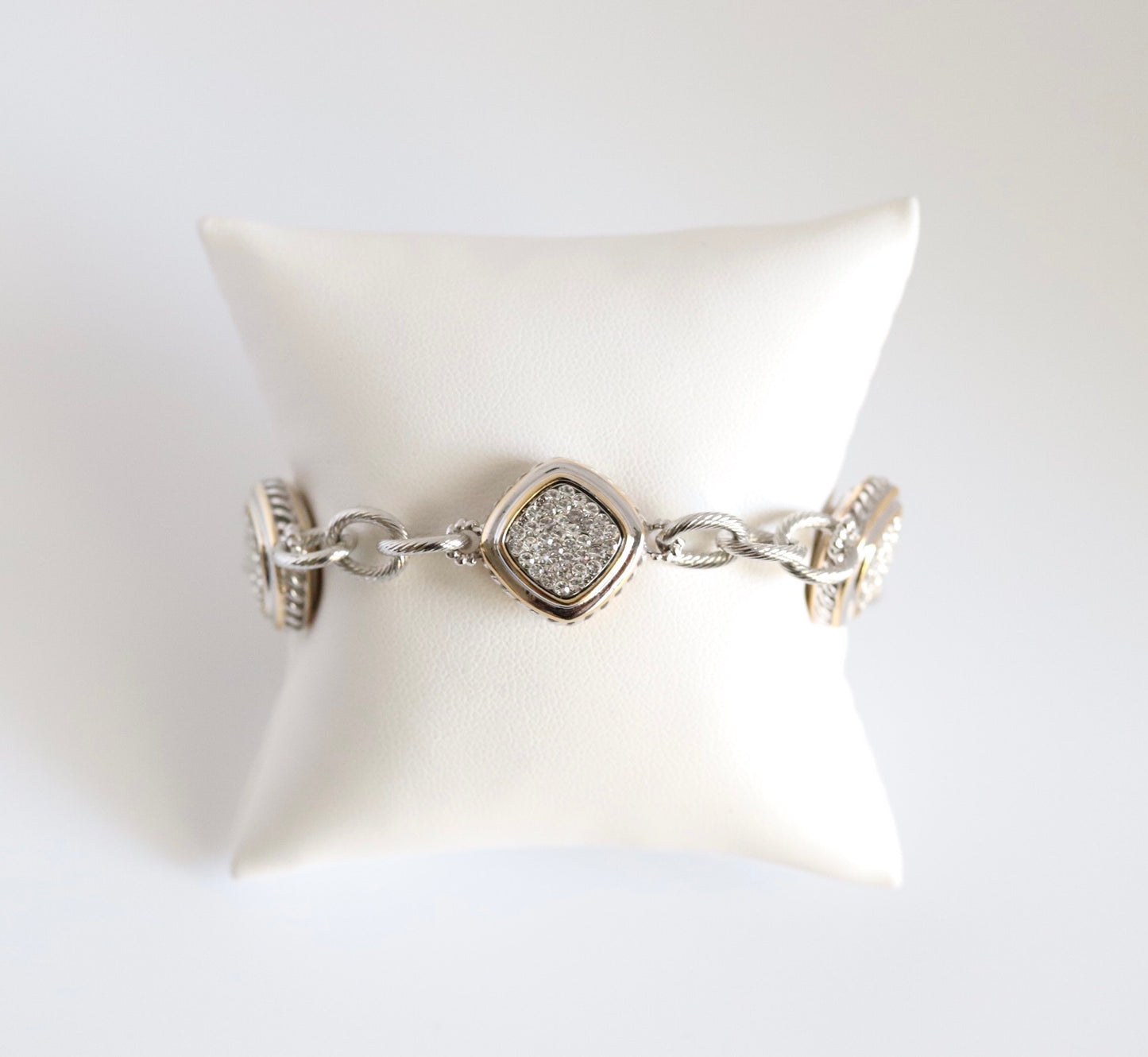 Beautiful Gold and Silver with Center CZs Bracelet