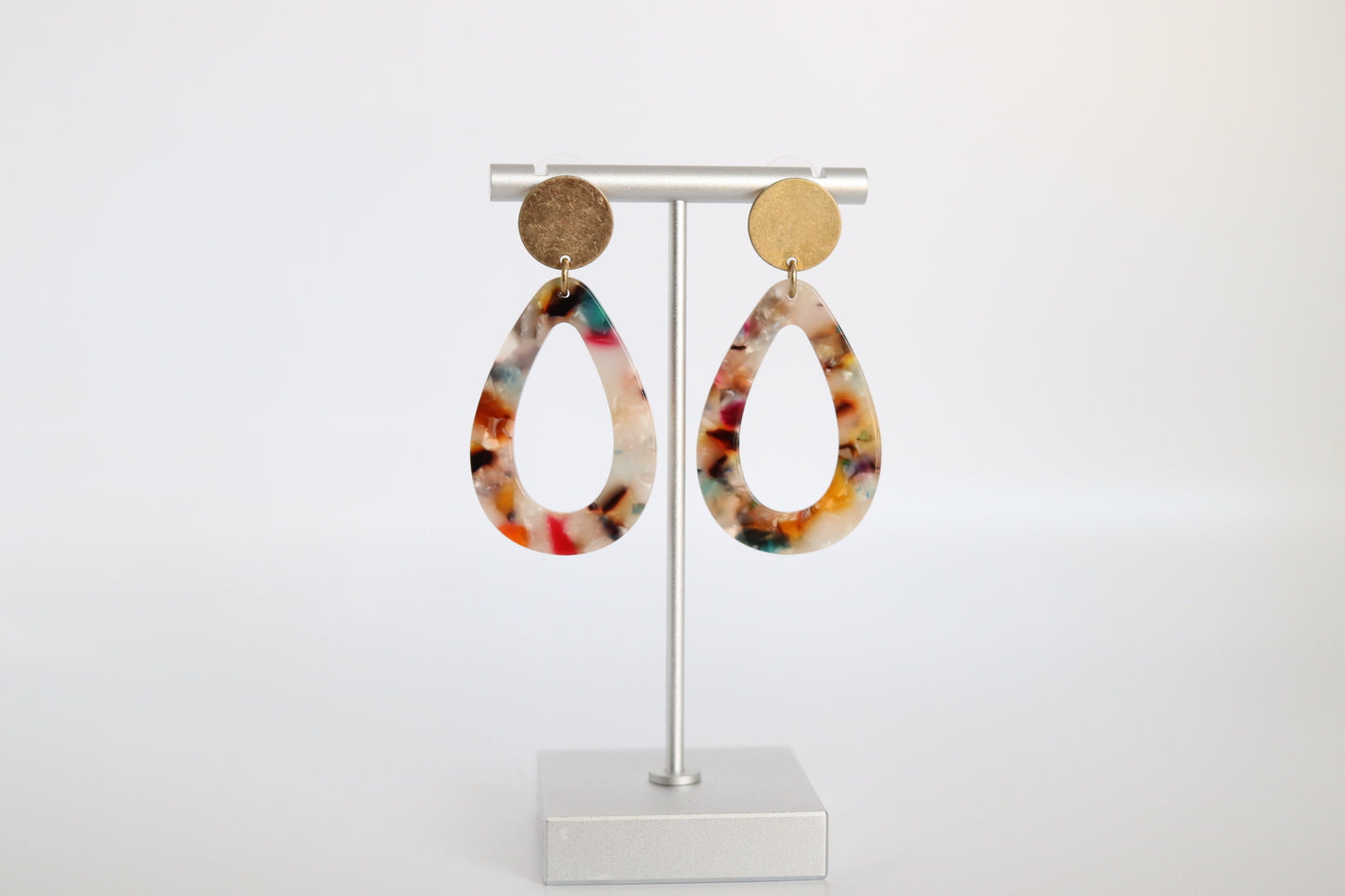 Multicolor Resin Teardrop Earrings