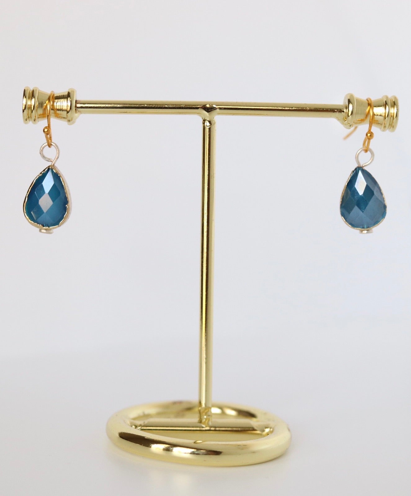 Aquamarine Teardrop Gold Earrings