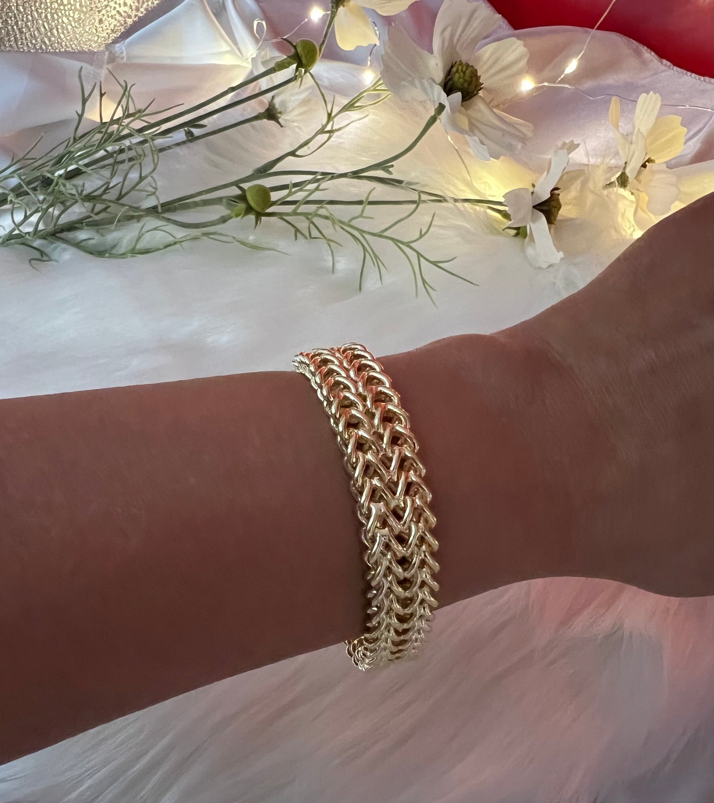 Gold Mesh Bracelet with Magnetic Clasp